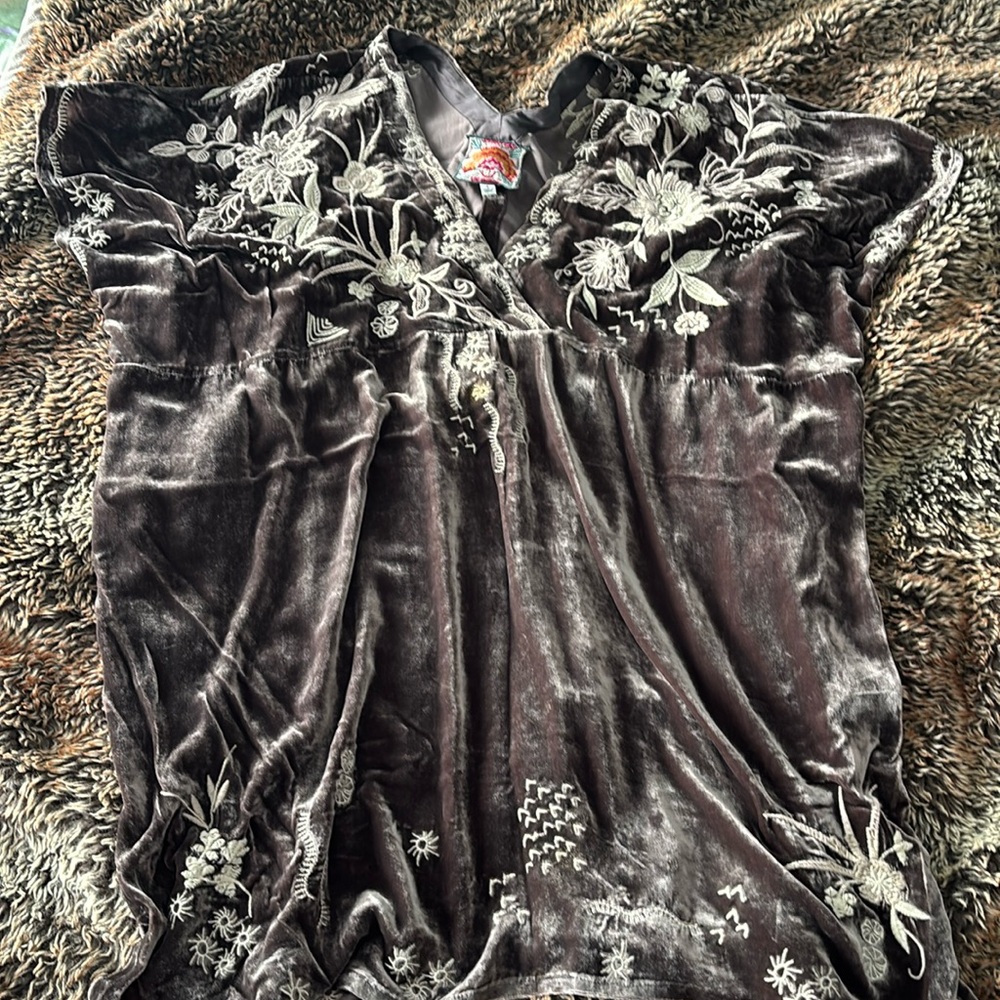 Johnny Was Velvet Maree Effortless kaftan Dress Large